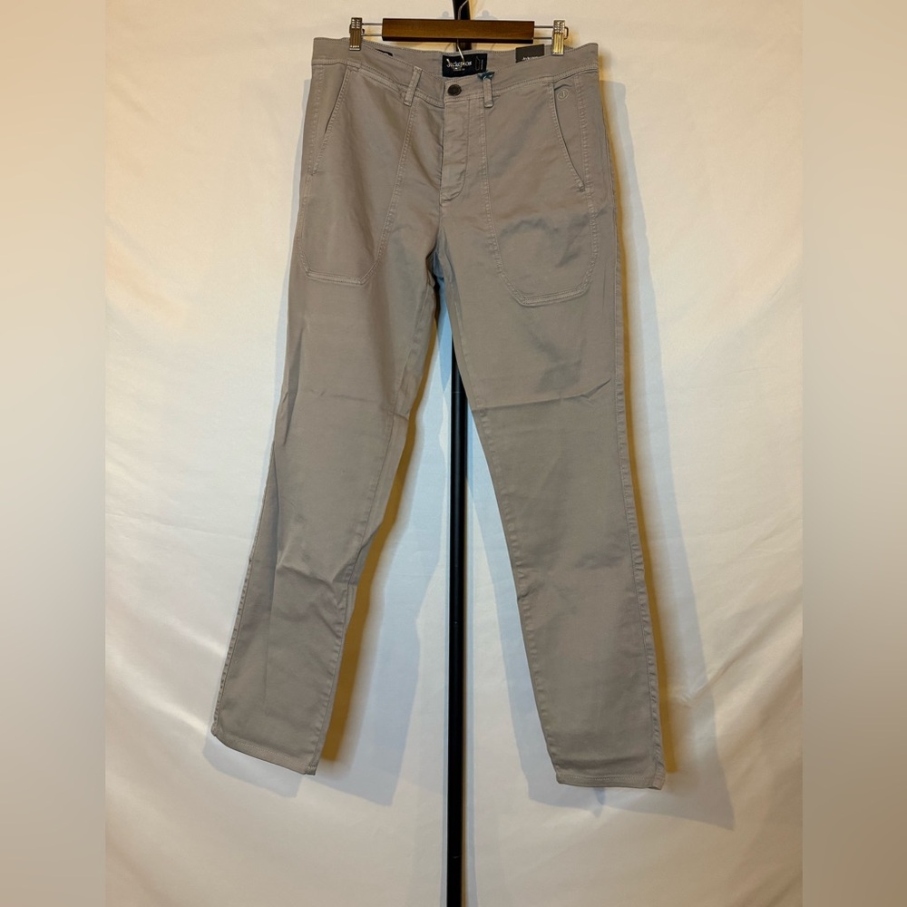 Jeckerson Slim Fit‎ Gray Chino Patch, 34 x 33